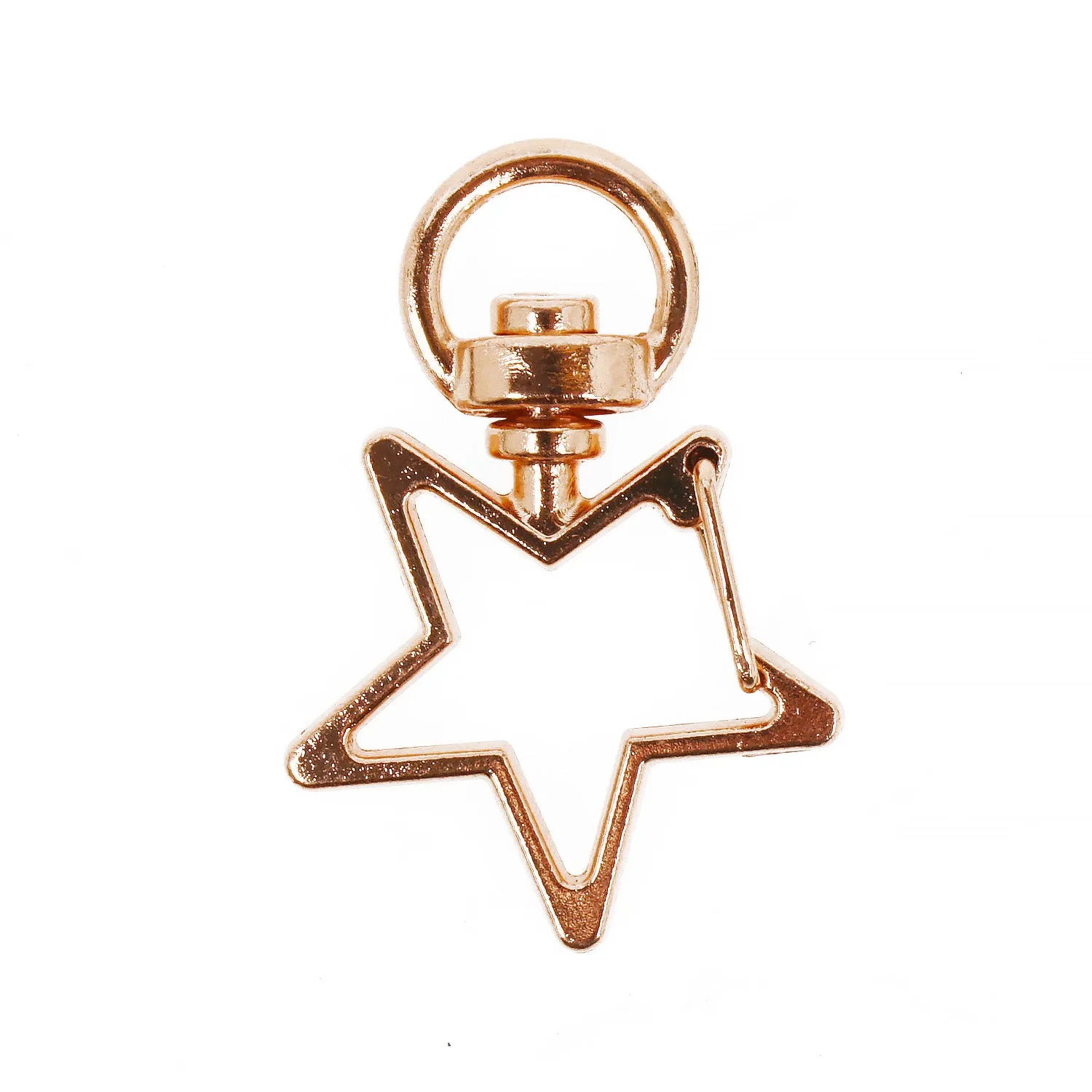 10PCS Alloy Keychain Star Shape key Rings with Swivel Connector, Snap hook, Multiple colors 103662