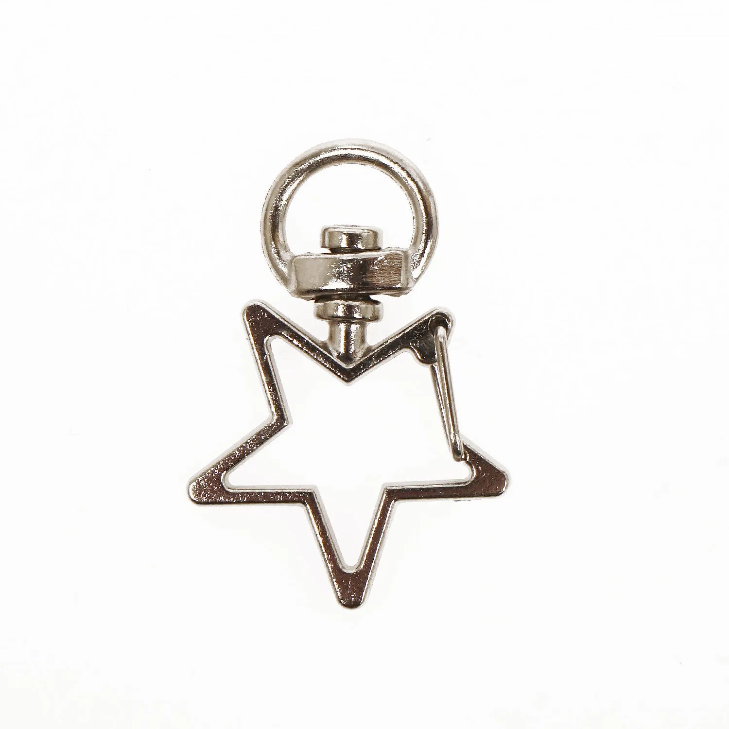 10PCS Alloy Keychain Star Shape key Rings with Swivel Connector, Snap hook, Multiple colors 103662