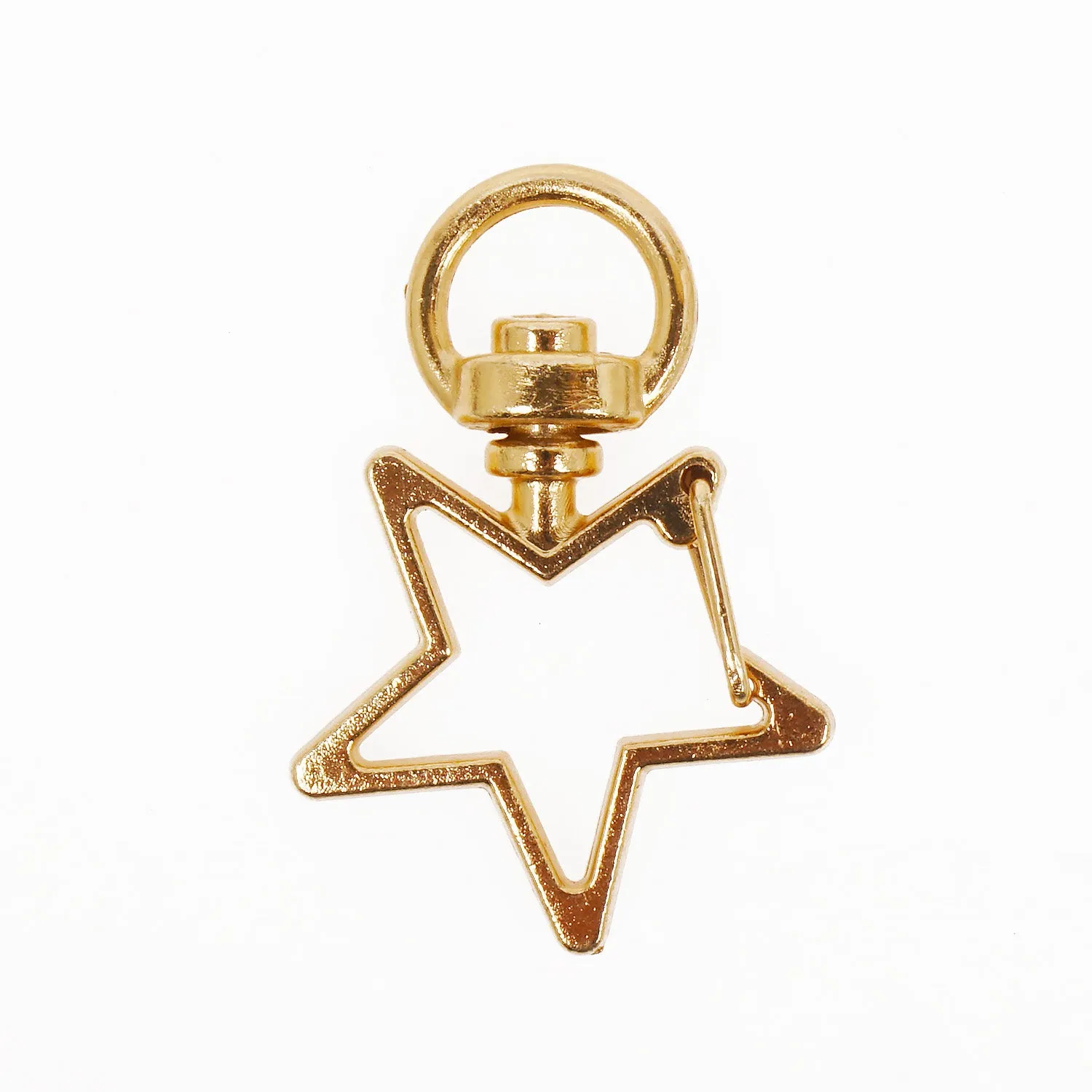 10PCS Alloy Keychain Star Shape key Rings with Swivel Connector, Snap hook, Multiple colors 103662