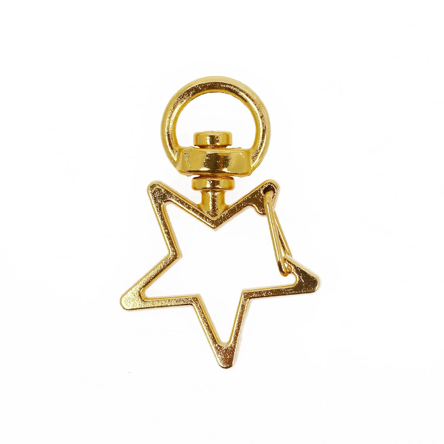 10PCS Alloy Keychain Star Shape key Rings with Swivel Connector, Snap hook, Multiple colors 103662