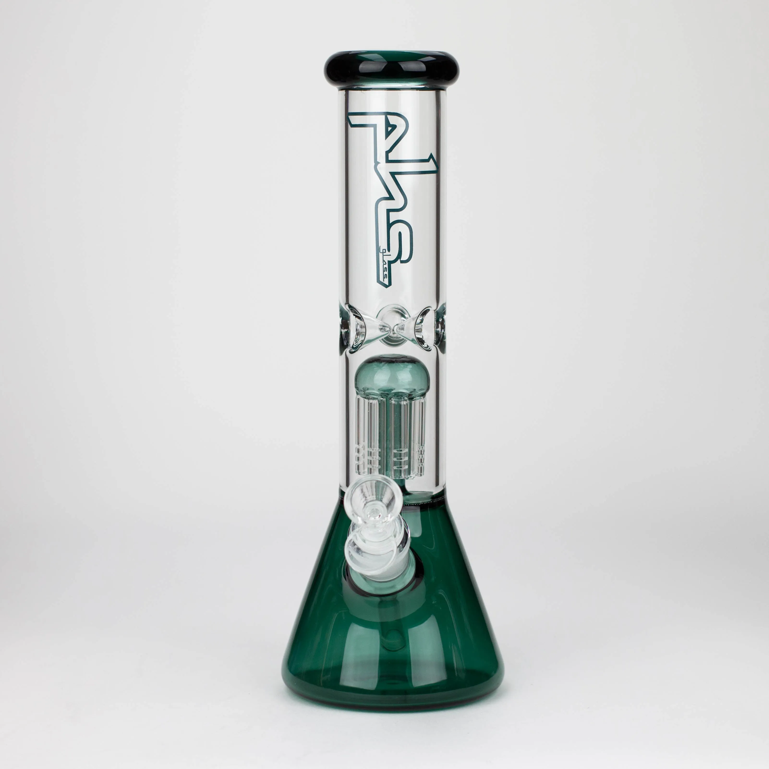 12" Glass beaker color Bong with perc