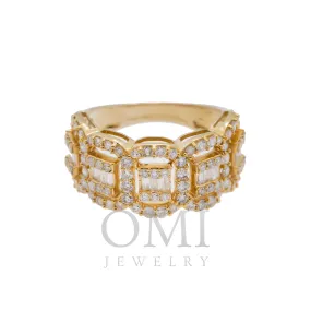 14K GOLD BAGUETTE AND ROUND DIAMOND RING