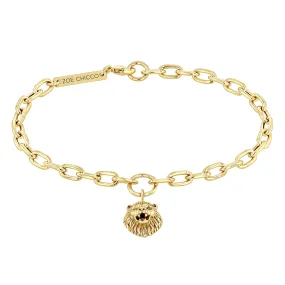 14k Lion Head Medium Square Oval Link Bracelet