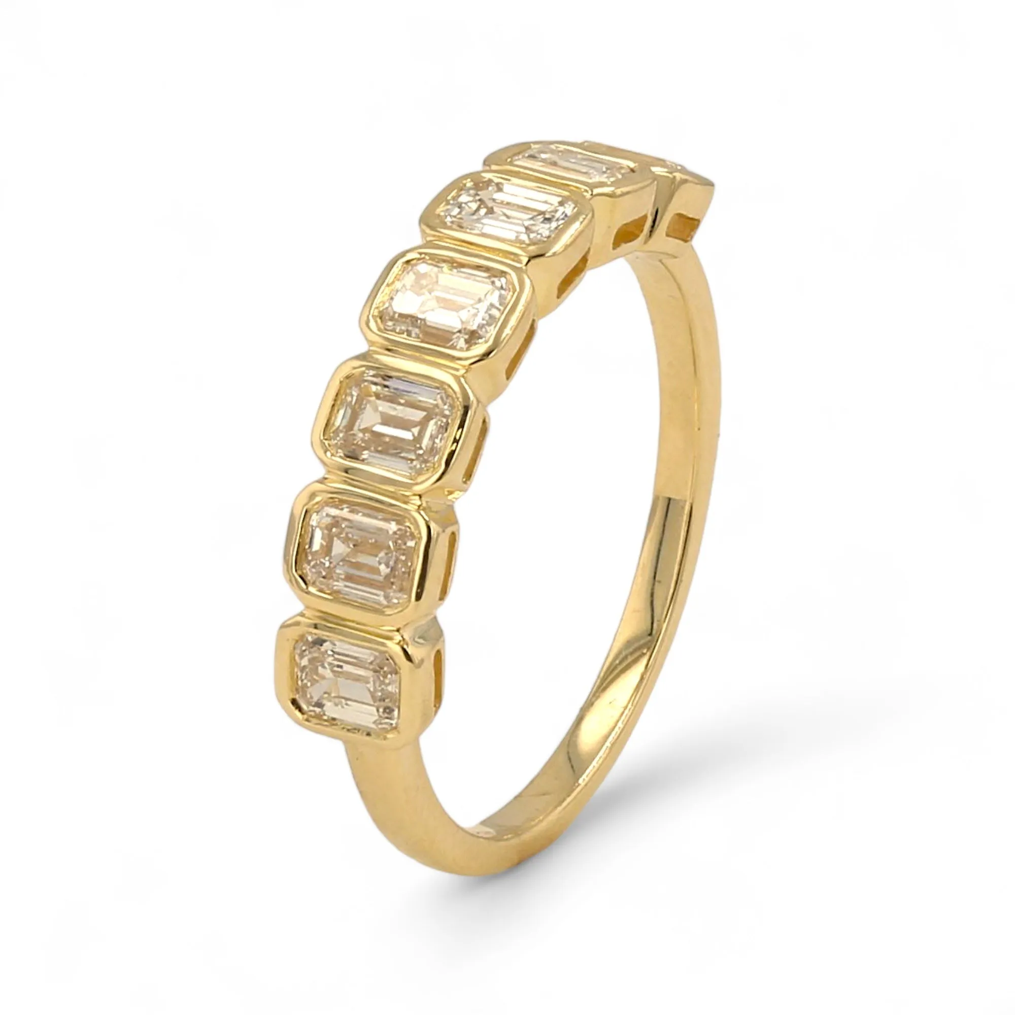 14K Yellow gold solitaire baguette natural diamonds ring-RG6070Y