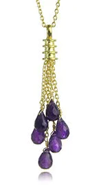 18K Gold Plated Uva Milano Lariat Amethyst