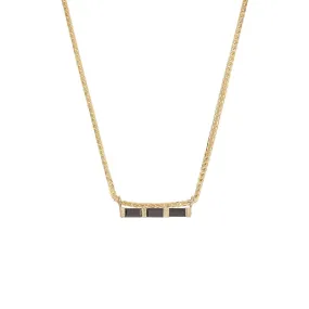 3 Black Diamond Baguette Necklace