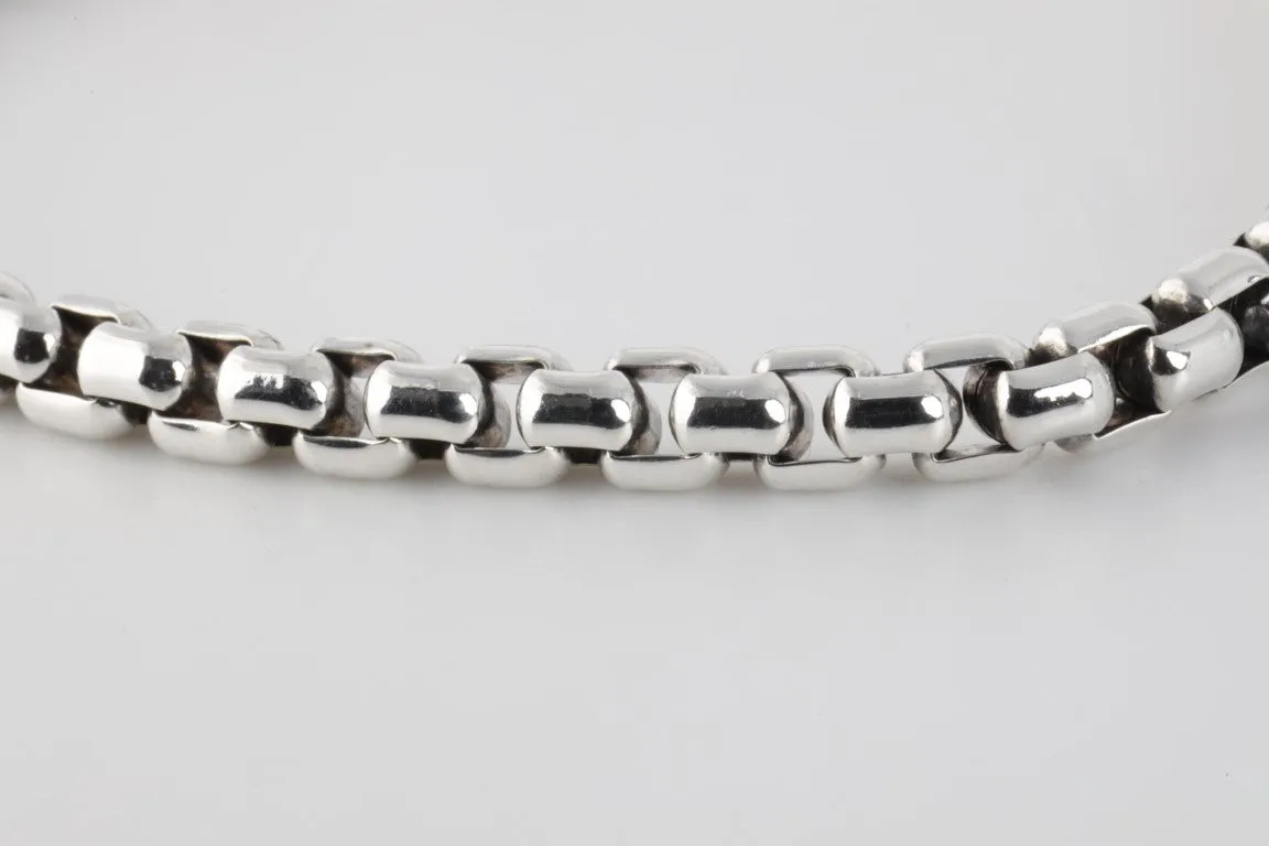 8" John Hardy 925 Silver Jai Round Box Chain Bracelet (25.00g)