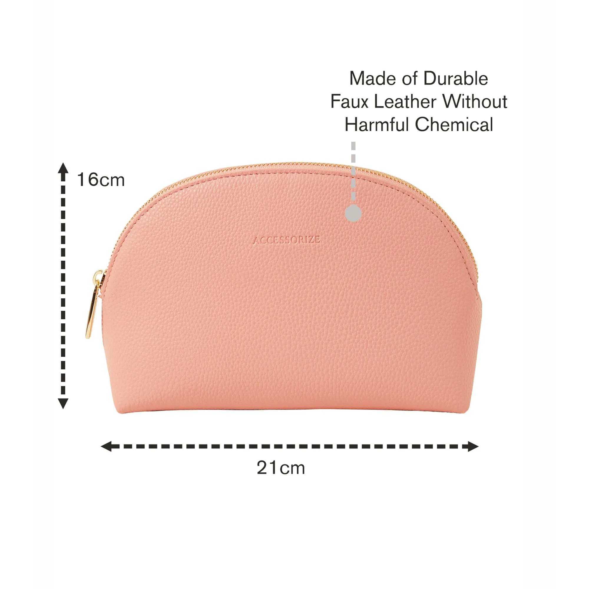 Accessorize London Women's  Pink Crescent Make Up Bag