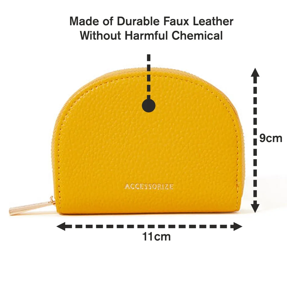 Accessorize London Yellow Cresecent Zip Coin Purse