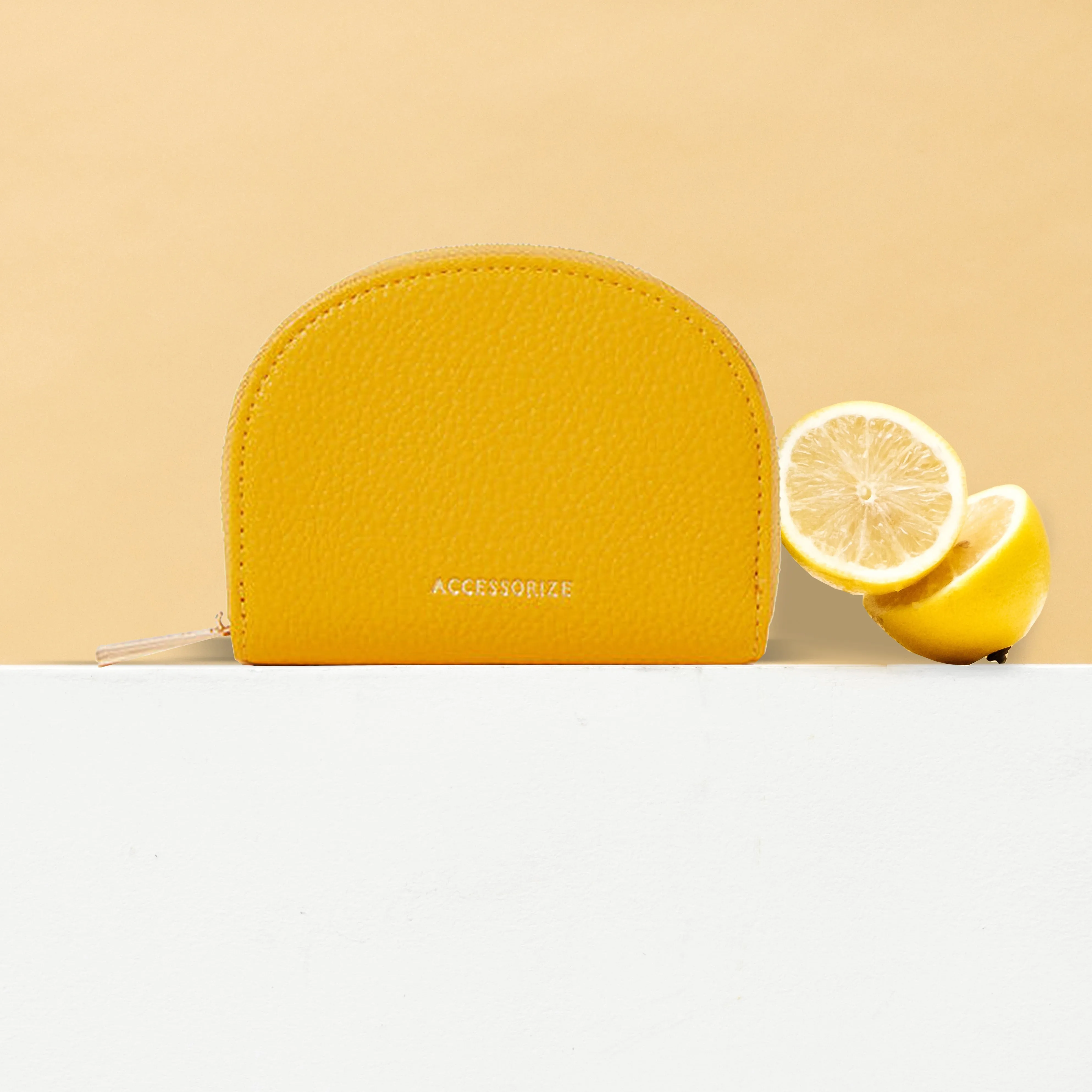 Accessorize London Yellow Cresecent Zip Coin Purse