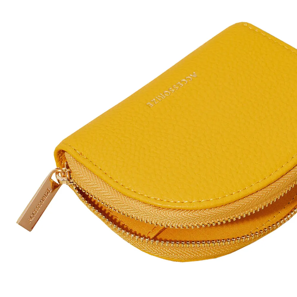 Accessorize London Yellow Cresecent Zip Coin Purse