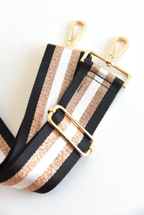 AHDORNED BLACK/GOLD STRIPE STRAP