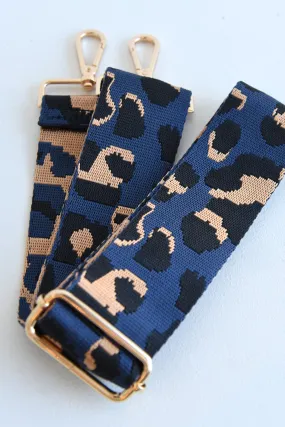 AHDORNED NAVY LEOPARD STRAP