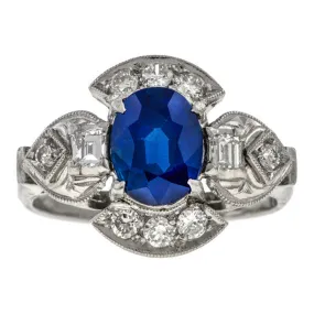 Art Deco Sapphire & Diamond Ring