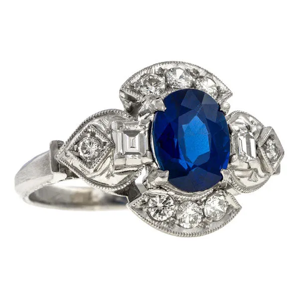 Art Deco Sapphire & Diamond Ring