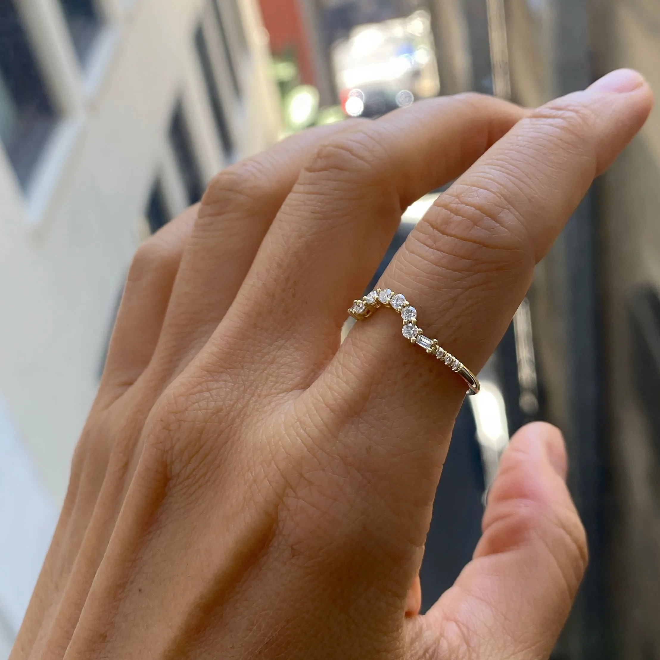 Baguette Diamond Arch Ring