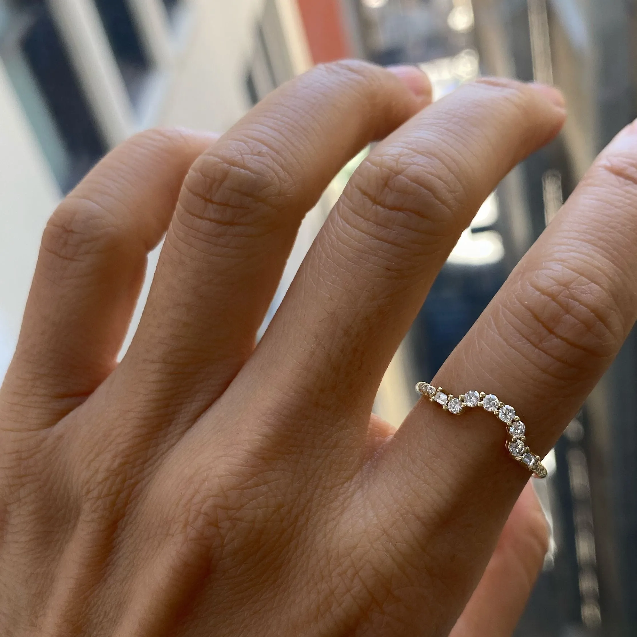 Baguette Diamond Arch Ring