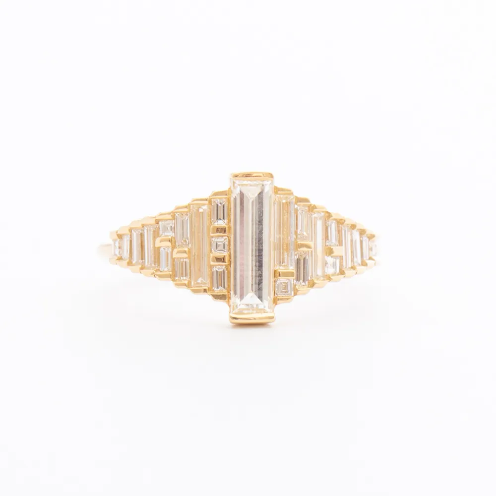 Baguette Diamond Ring with Gradient Diamonds