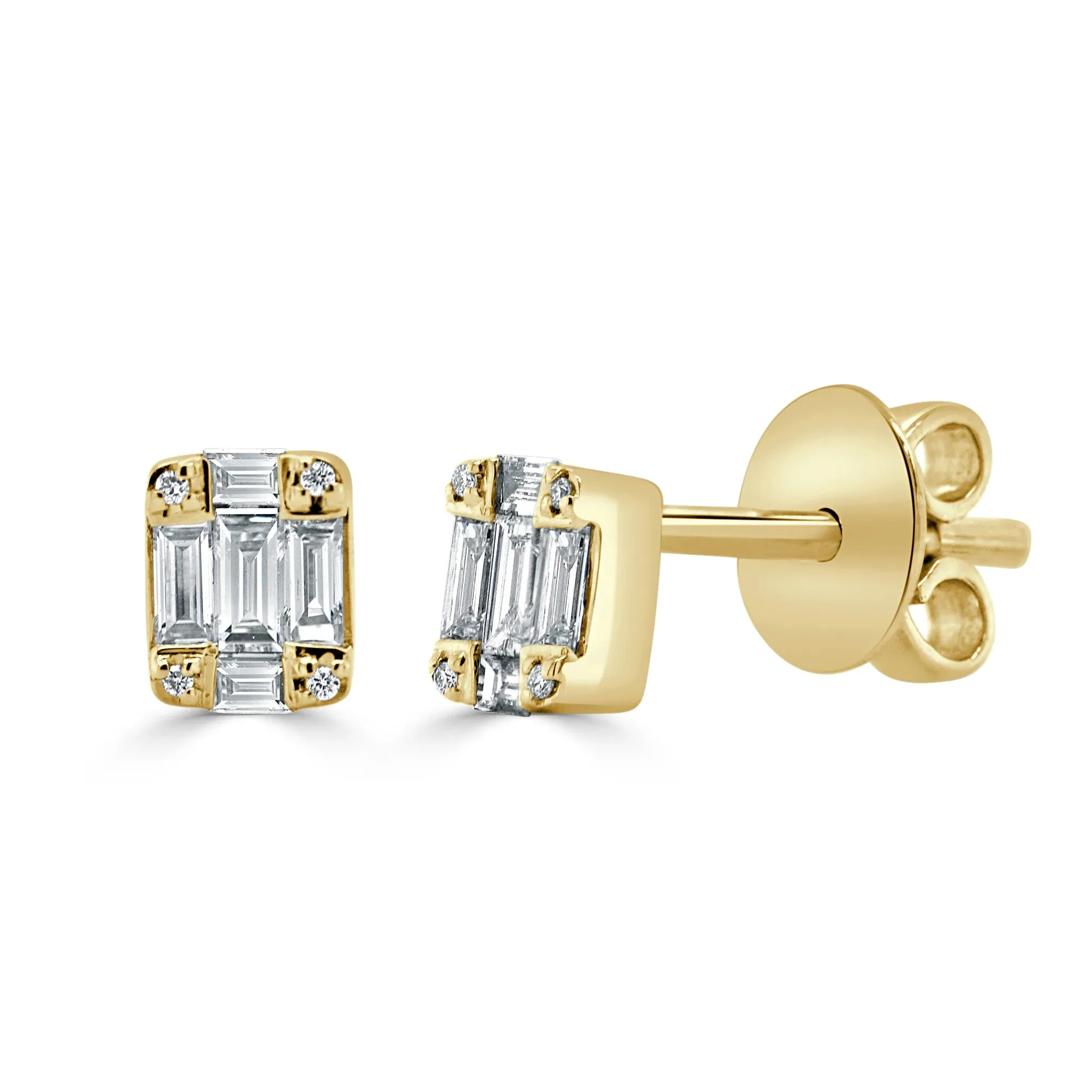 Baguette Diamond Studs