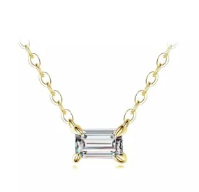 Baguette Solitaire Necklace