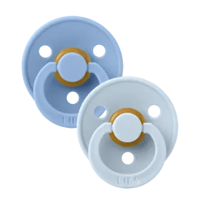 BIBS Colour Pacifiers 2 Pack (Size 2) - Sky Blue/Baby Blue