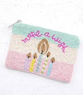 Birthday Beaded coin clutch