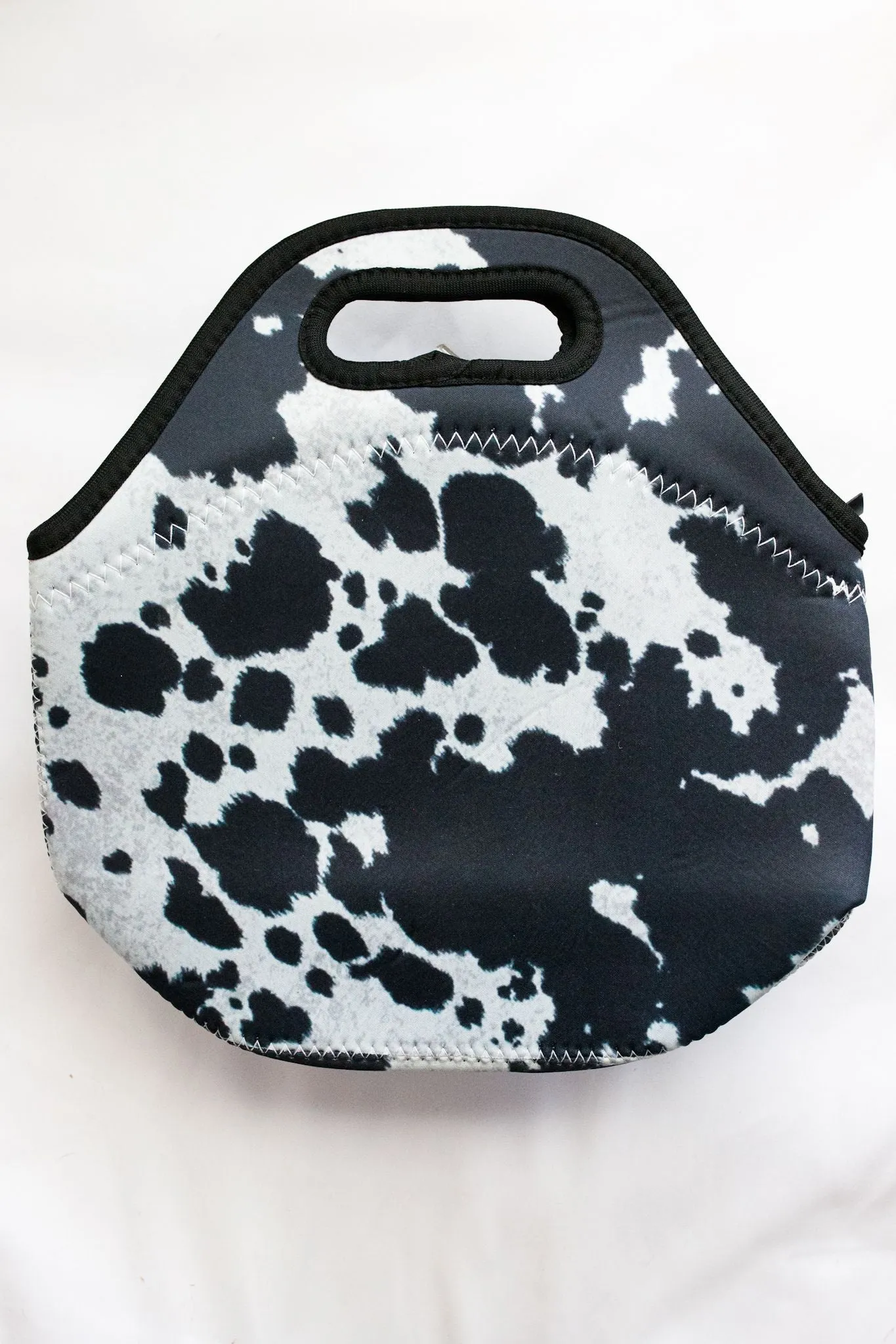 Black Cowhide Lunchbox Tote