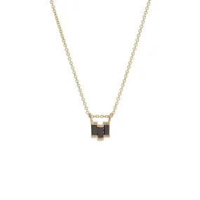 Black Diamond Baguette Step Necklace