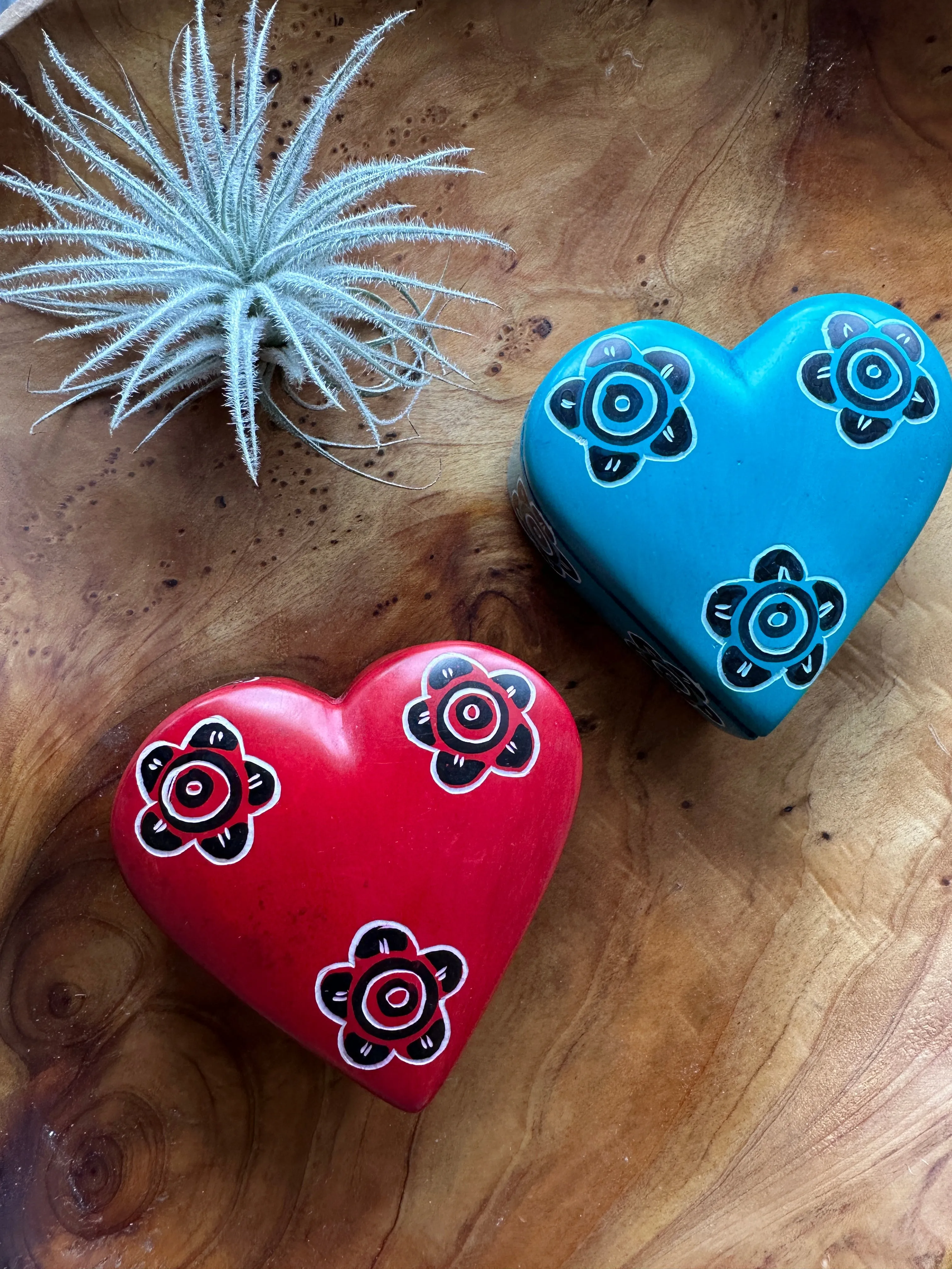 Blooming Soapstone Heart Box Handmade in Kenya