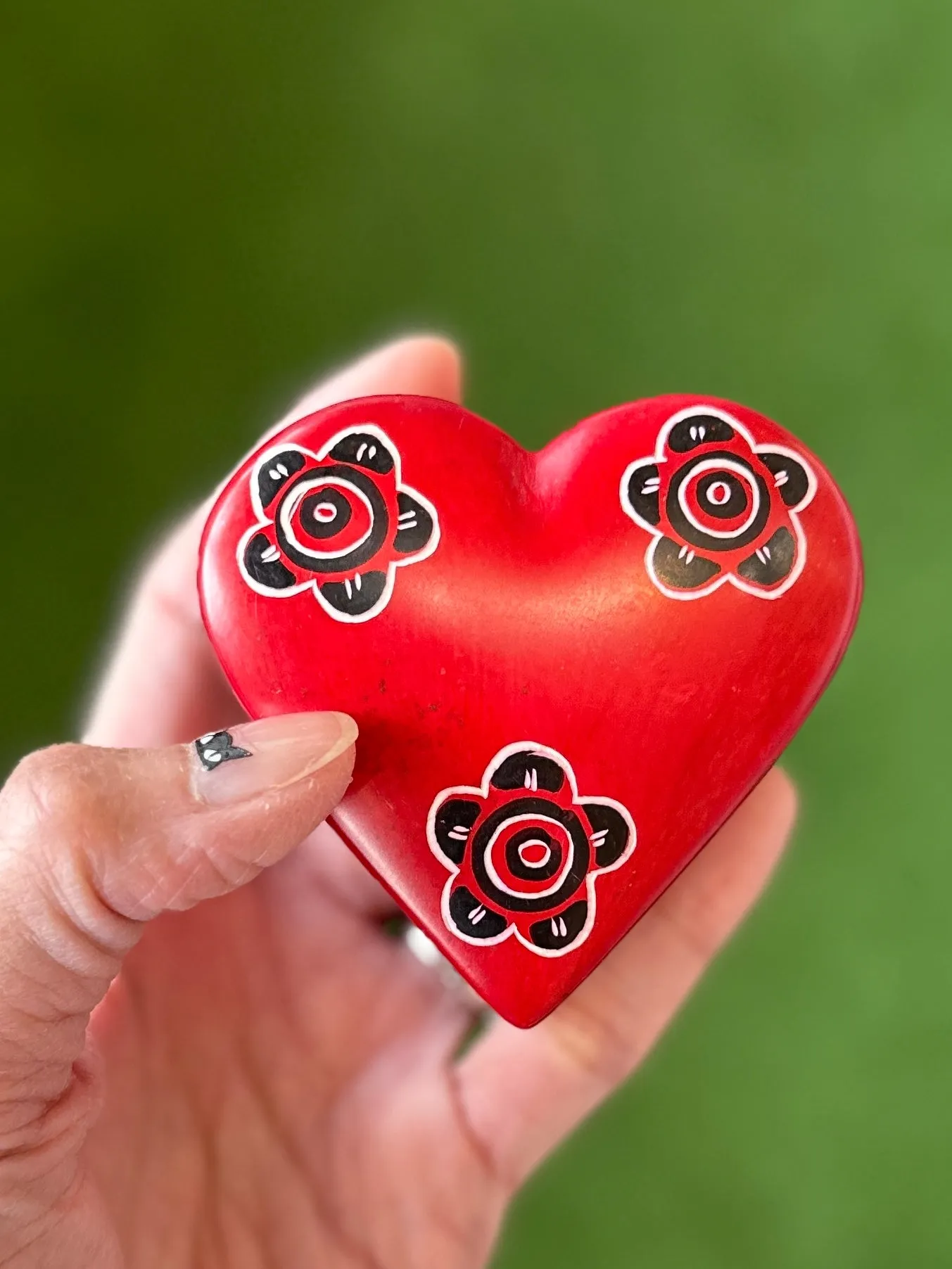 Blooming Soapstone Heart Box Handmade in Kenya