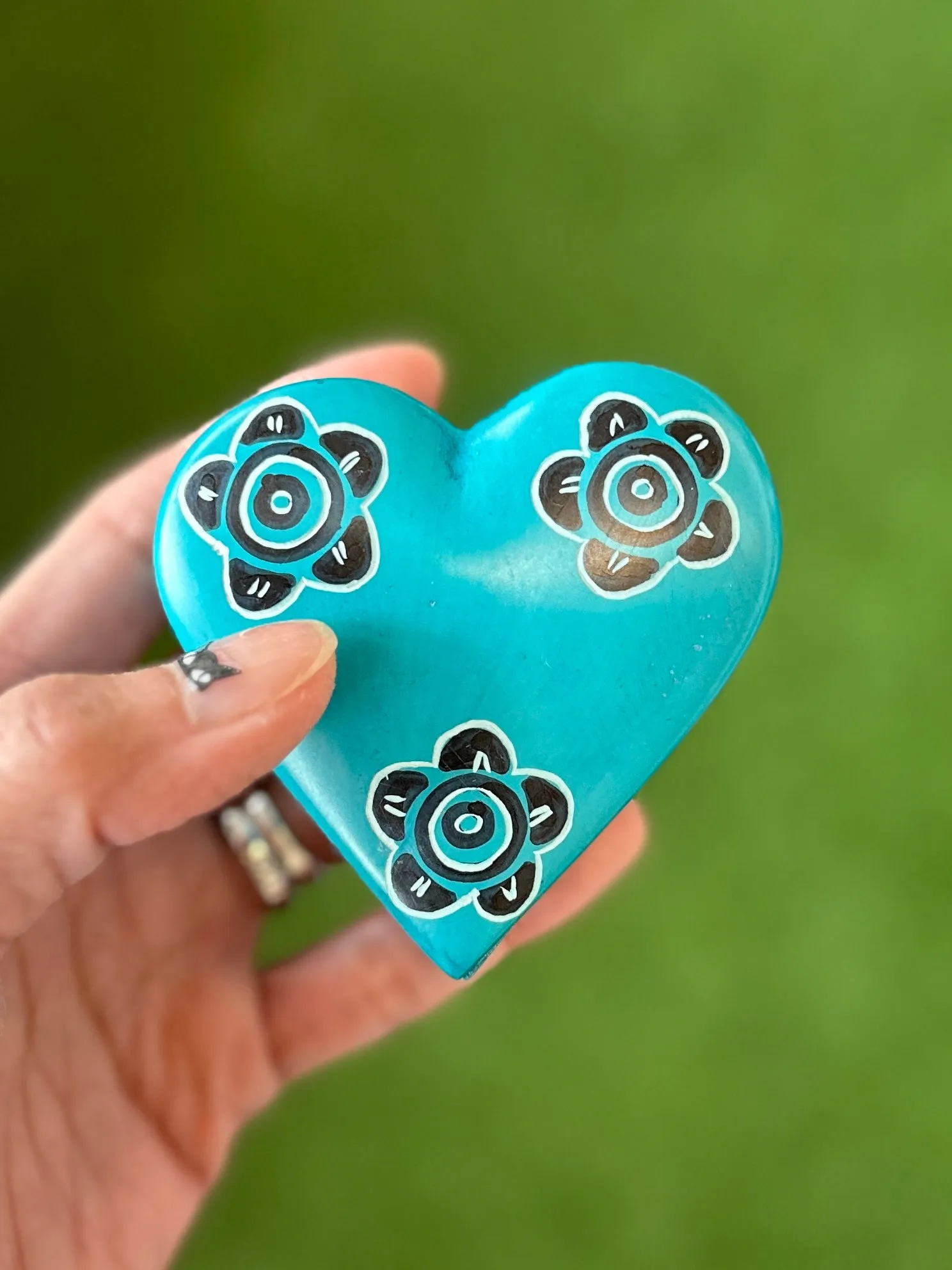 Blooming Soapstone Heart Box Handmade in Kenya