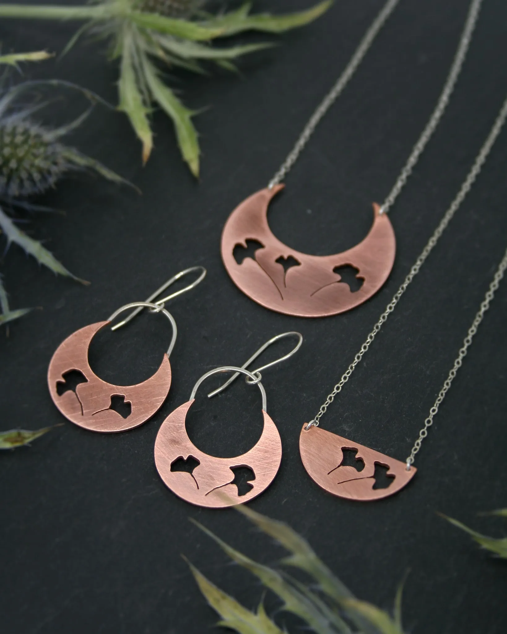 Botanical Crescent Earrings