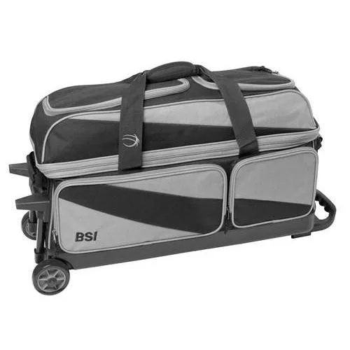 BSI 3 Ball Triple Roller Bowling Bag Black Grey