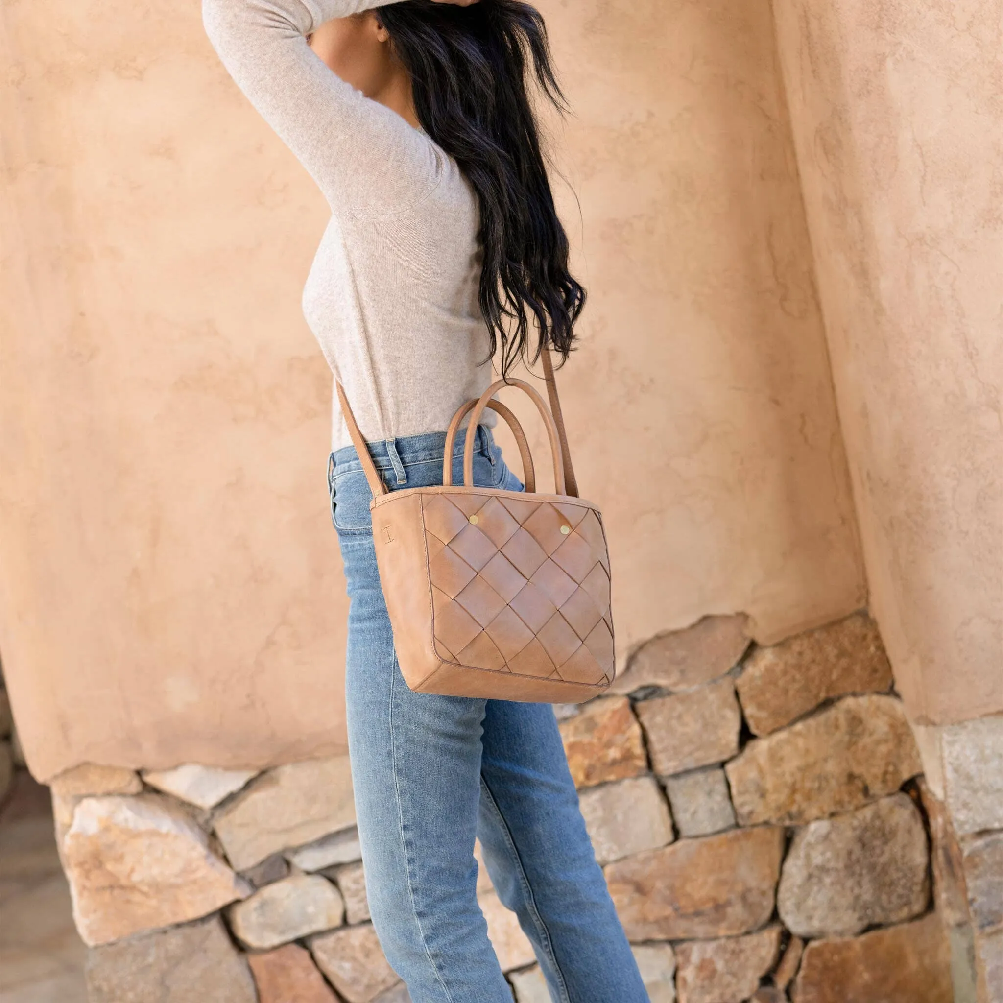 Carry-All Handwoven Satchel Almond