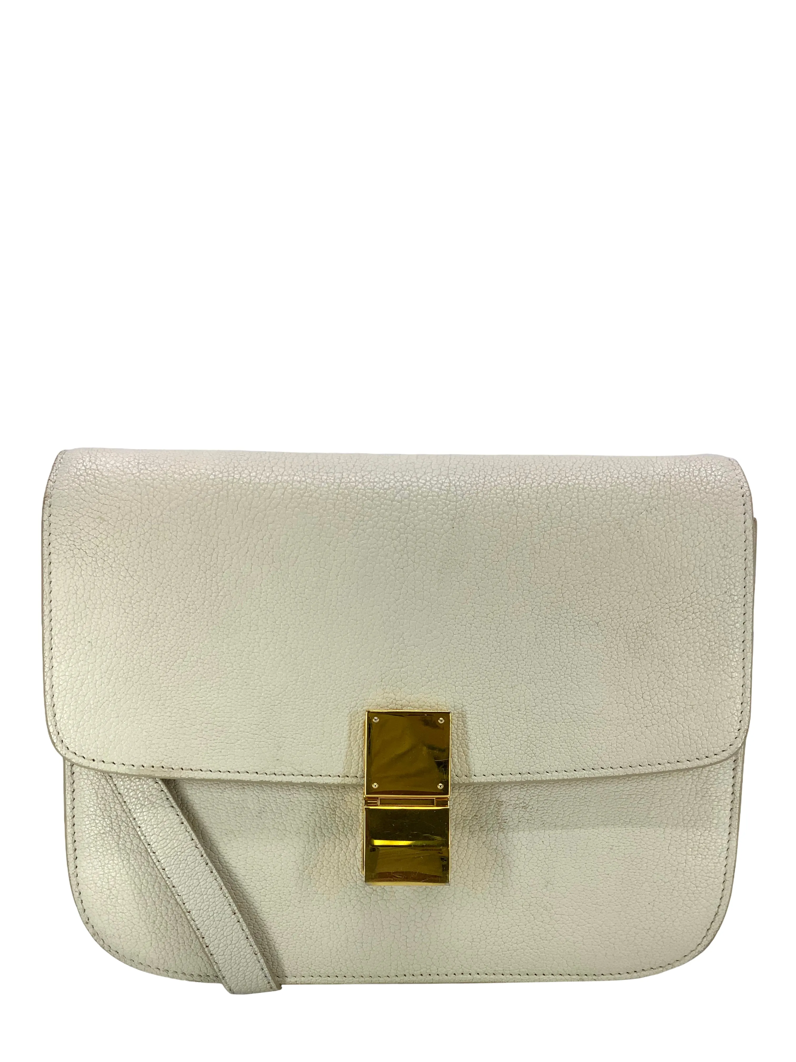 CELINE Box Calfskin Medium Classic Box Flap Bag