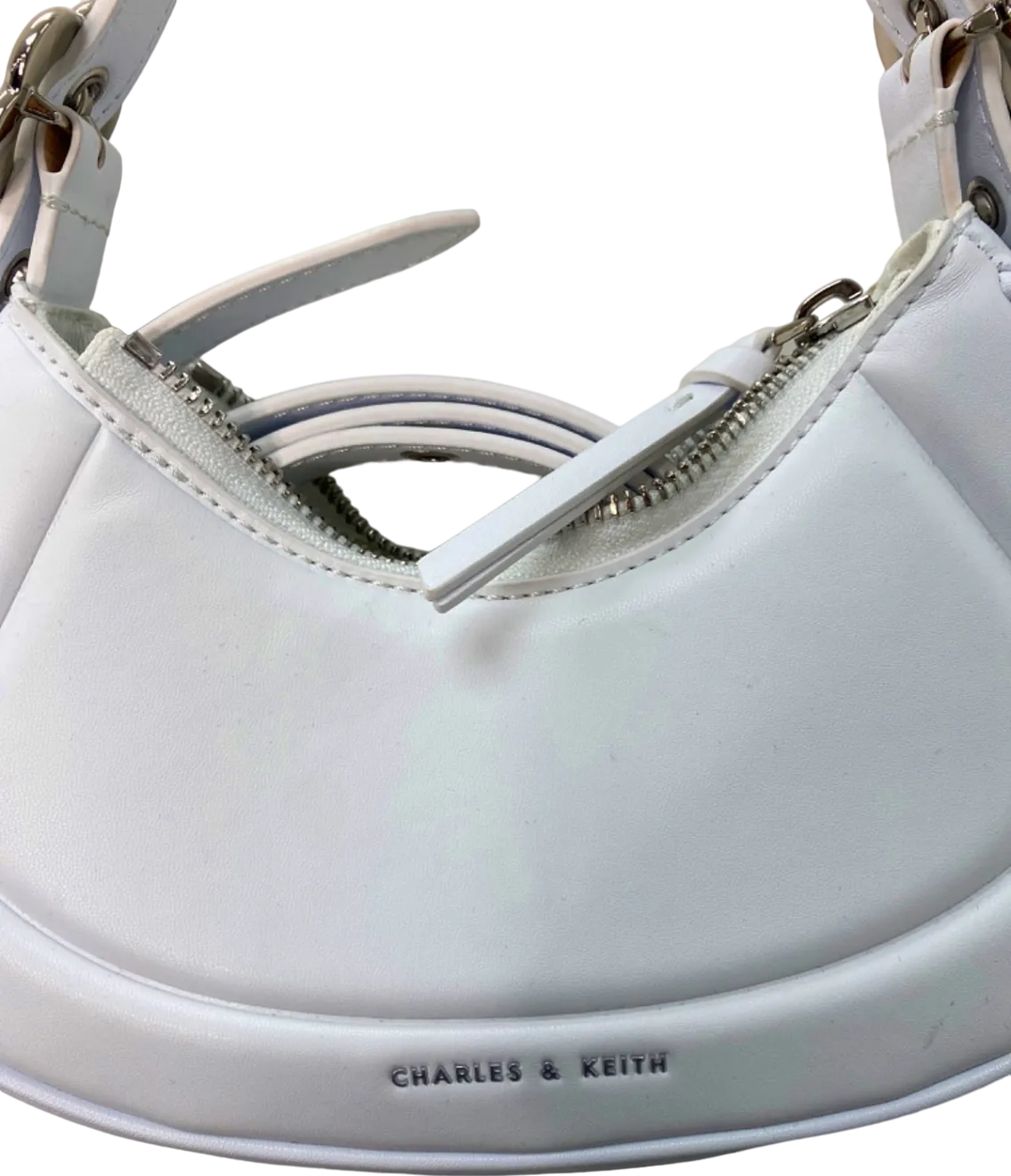 Charles & Keith White Crescent Shoulder Bag UK