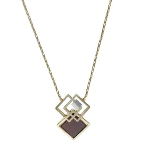 Christophe Poly Pleasing Symmetry Gold Chain Mauve Necklace