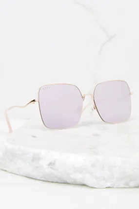 Clara - Gold & Coral Mirror Sunglasses