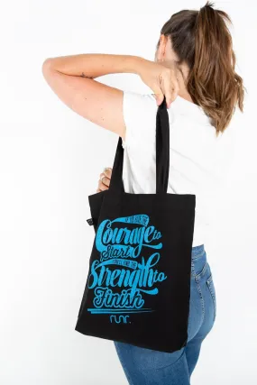 Courage To Start Tote Bag Black/Blue