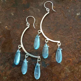 Crescent gemstone earrings