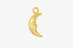 Crescent Moon Face Charm Wholesale 14K Gold, Solid 14K Gold, 268G