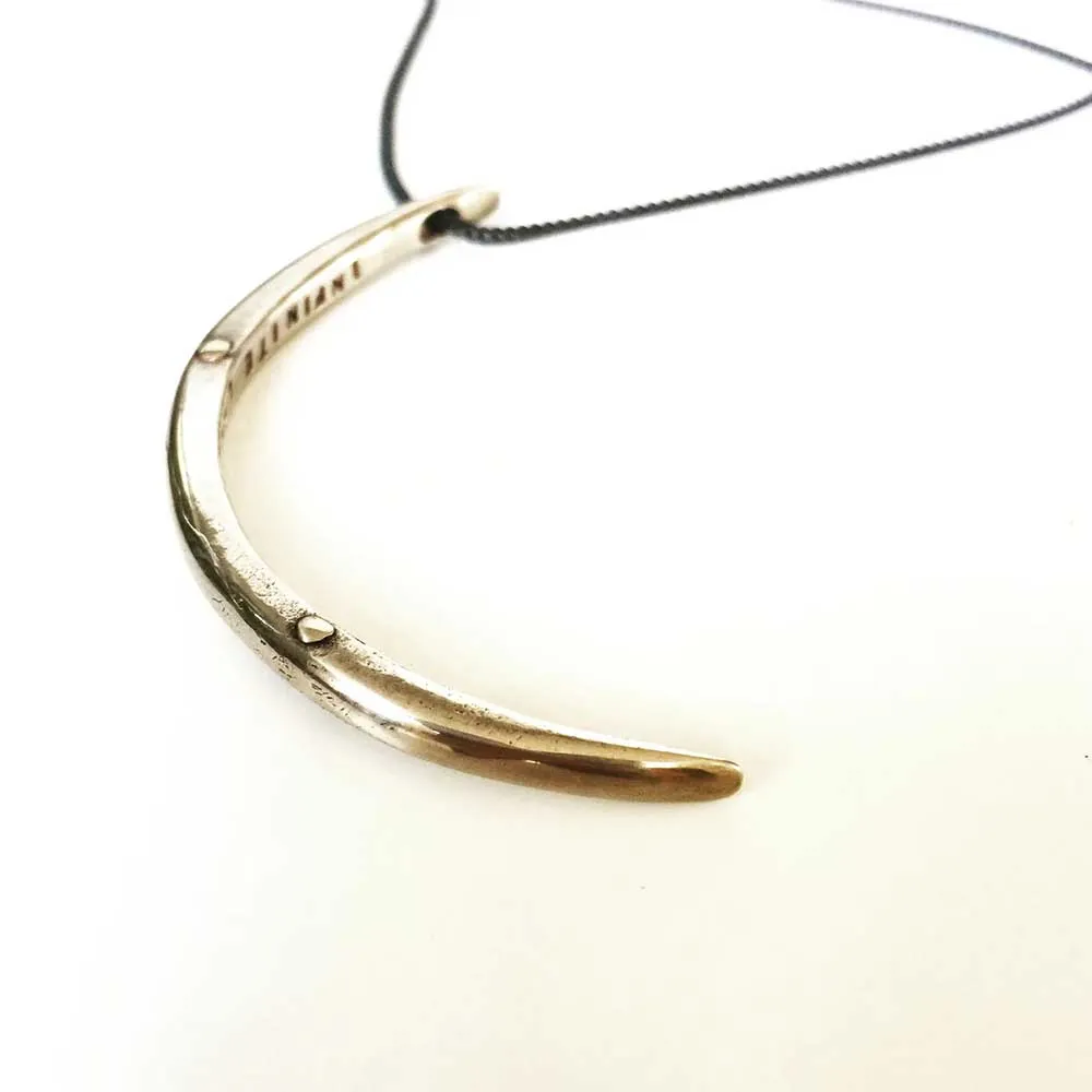 Infinite Love & Gratitude Crescent Moon Necklace in Bronze