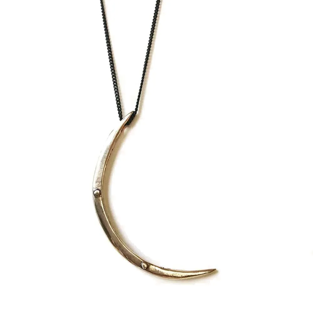 Infinite Love & Gratitude Crescent Moon Necklace in Bronze