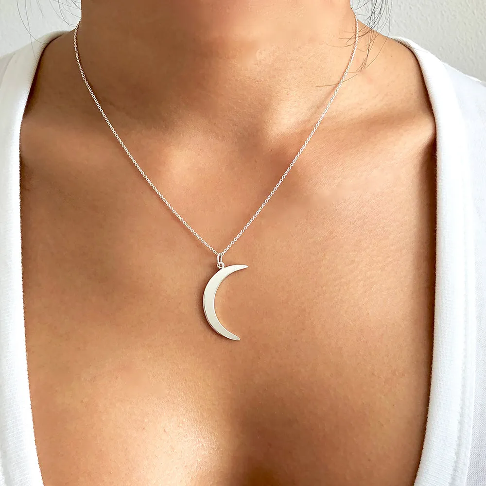 Crescent Moon Star Necklace