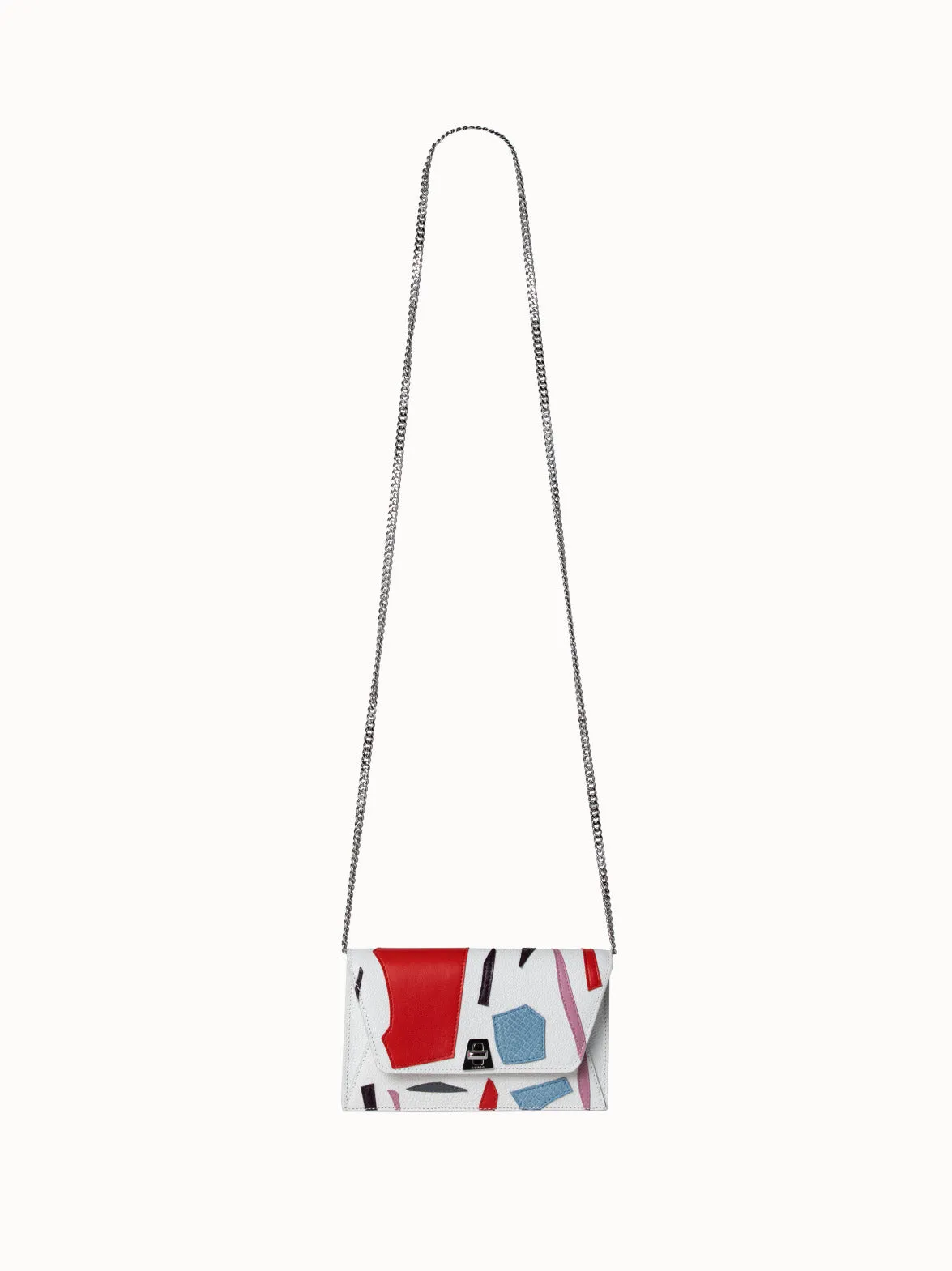 Crossbodytasche mit bunten geometrischen Cut-outs