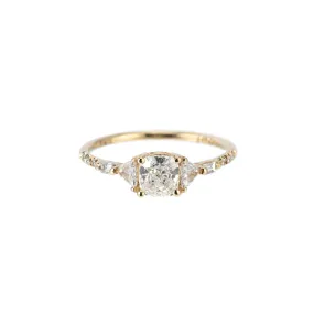 Cushion Trillion Baguette Equilibrium Ring