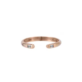 Diamond Baguette Half Round Cuff Ring