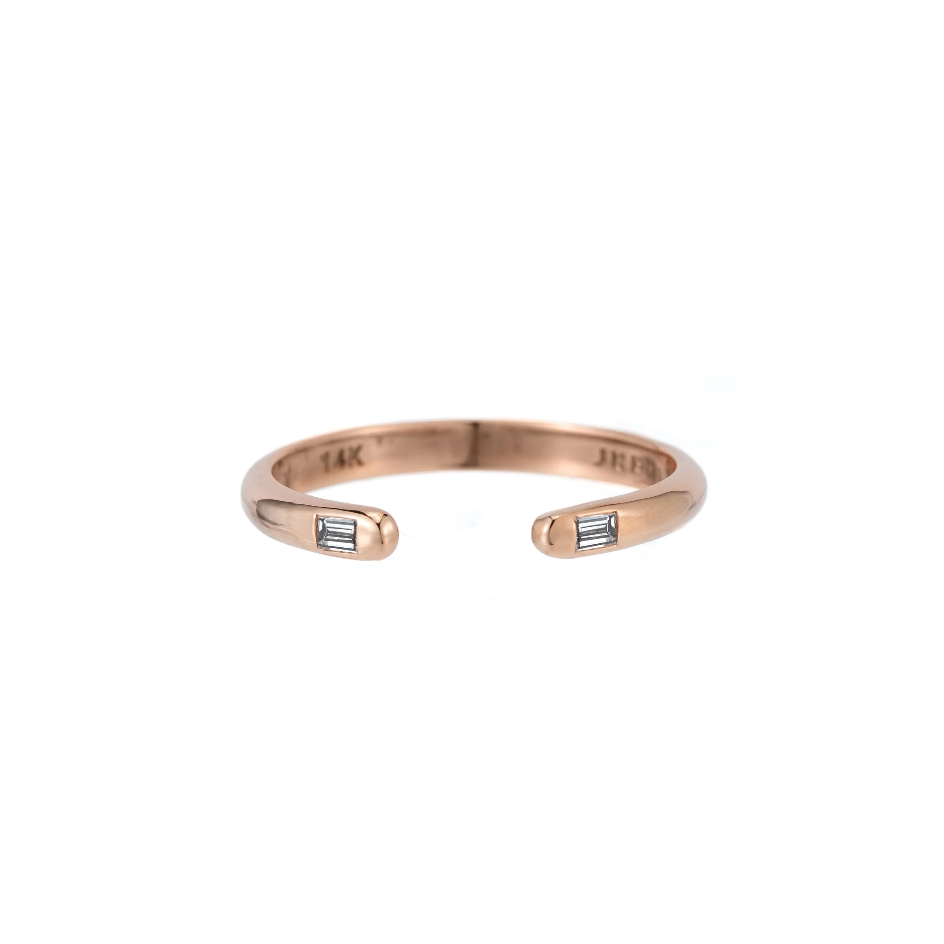 Diamond Baguette Half Round Cuff Ring