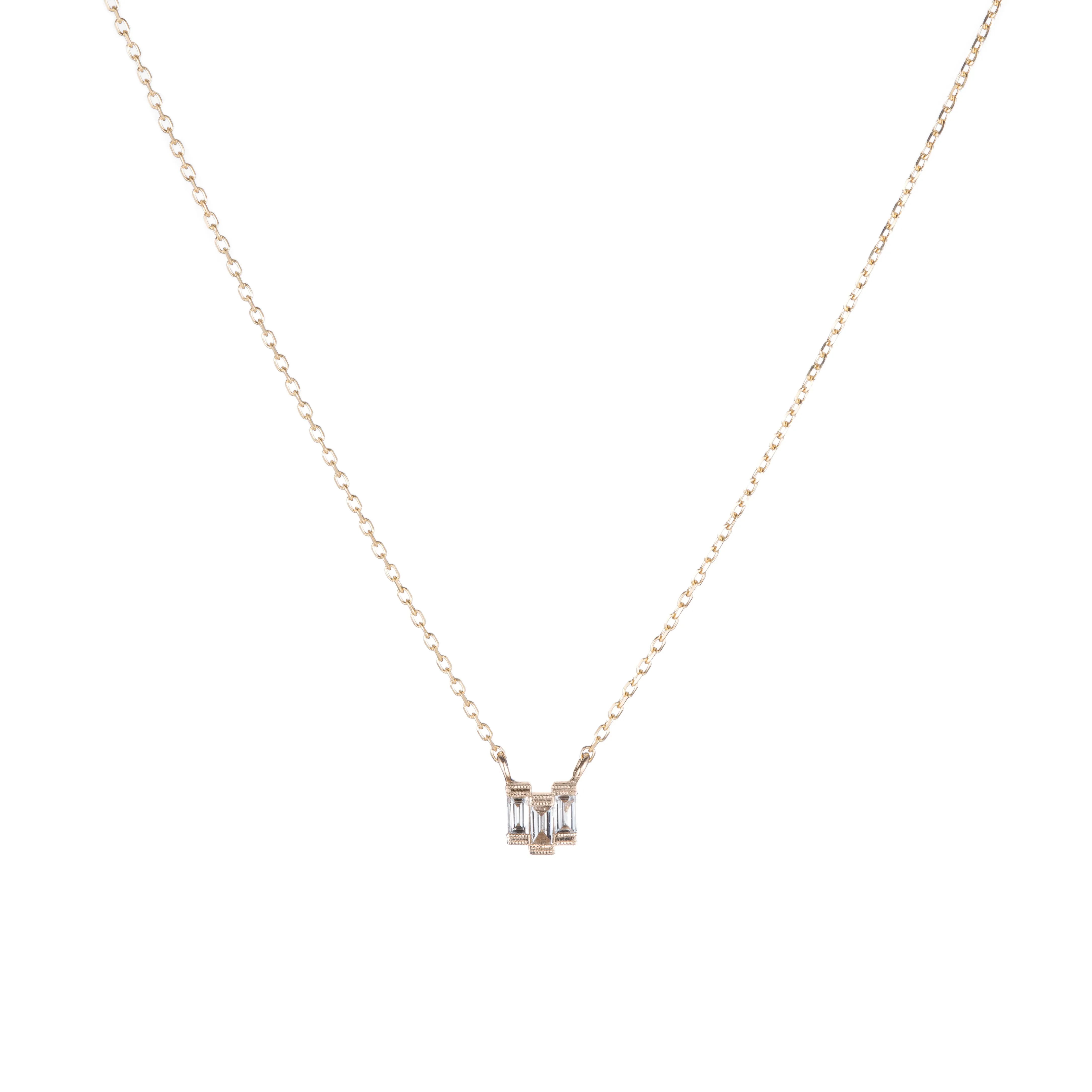 Diamond Baguette Step Necklace