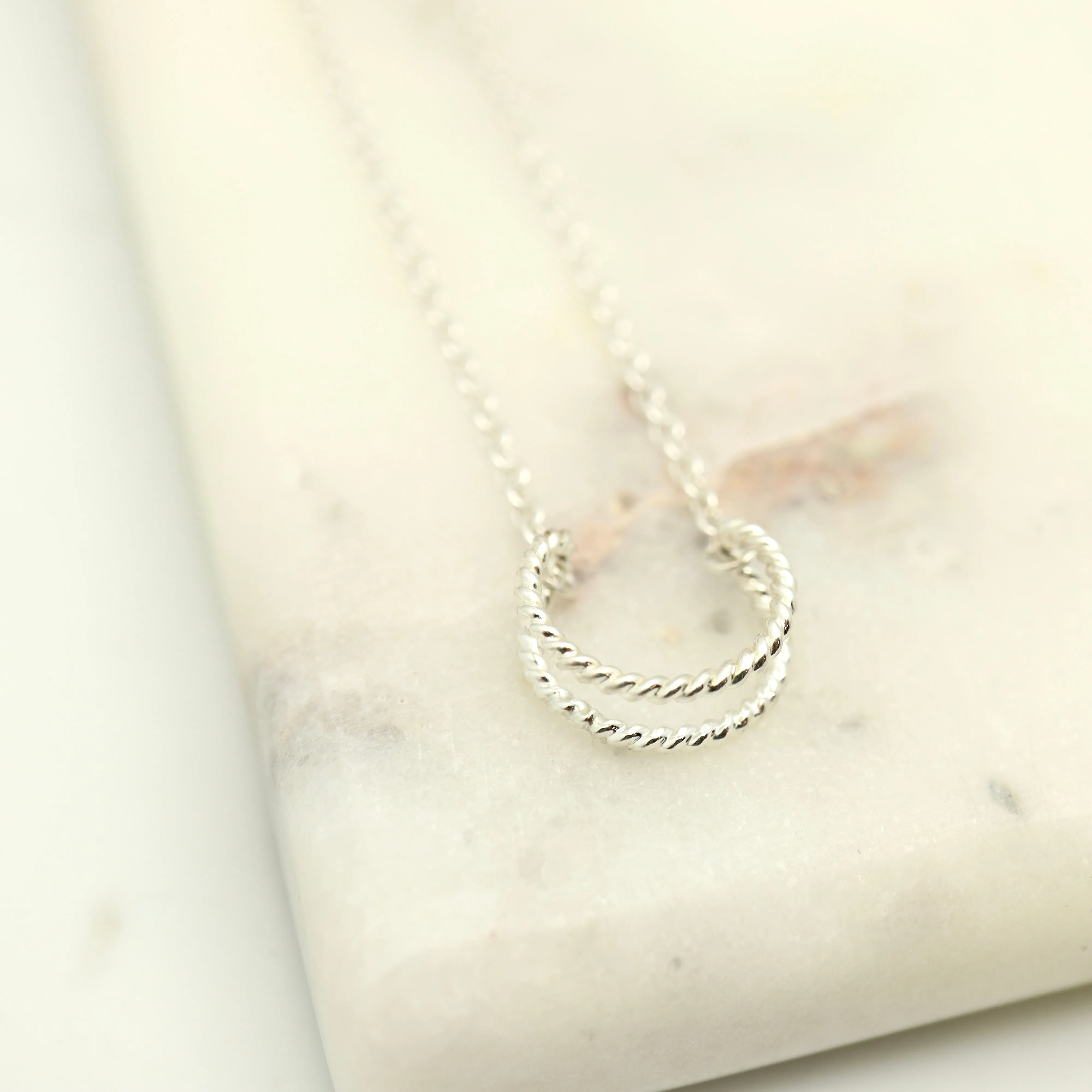 Entwined Collection:  Silver Crescent Necklace